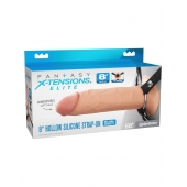 Полый страпон на ремнях 8’’ Hollow Silicone Strap-on - Pipedream - купить с доставкой в Челябинске