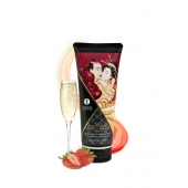 Массажный крем для тела с ароматом клубники и шампанского Sparkling Strawberry Wine - 200 мл. - Shunga - купить с доставкой в Челябинске