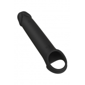 Черная насадка-удлинитель с вибрацией Vibrating Extender With Remote - Dream Toys - в Челябинске купить с доставкой