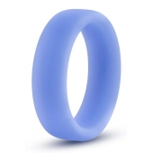 Голубое люминесцентное кольцо Silicone Glo Cock Ring - Blush Novelties - в Челябинске купить с доставкой