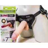 Страпон-унисекс с двумя насадками UNI strap 7  Harness - 19 и 16 см. - LOVETOY (А-Полимер) - купить с доставкой в Челябинске