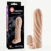 Телесная насадка-удлинитель Okoto со спиралевидным рельефом - 16 см. - Sitabella - в Челябинске купить с доставкой