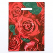 Пакет с цветочным принтом и вырубной ручкой (30х40 см) - Сима-Ленд - купить с доставкой в Челябинске