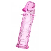 Розовая насадка фаллической формы - 12,5 см. - A-toys - в Челябинске купить с доставкой