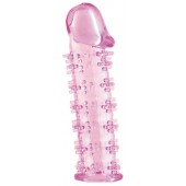 Розовая насадка на пенис с шипами - 12,5 см. - A-toys - в Челябинске купить с доставкой