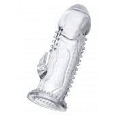 Прозрачная насадка на пенис с шипиками и коготком - 13,5 см. - A-toys - в Челябинске купить с доставкой