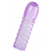 Фиолетовая рельефная насадка на пенис - 13,5 см. - A-toys - в Челябинске купить с доставкой