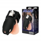 Черная клетка для пениса Silicone Small 2 in Cock Cage With Ball Divider - BlueLine - купить с доставкой в Челябинске