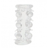Прозрачная насадка на пенис с шипами и бугорками JELLY JOY LUST CLUSTER CLEAR - Dream Toys - в Челябинске купить с доставкой