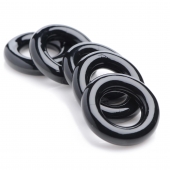 Комплект из 5 черных эрекционных колец для мошонки Ring Master Custom Ball Stretcher Kit - XR Brands - в Челябинске купить с доставкой