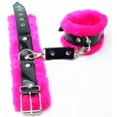 Оковы на ноги с розовым мехом BDSM Light - БДСМ Арсенал - купить с доставкой в Челябинске