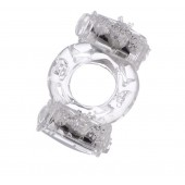 Прозрачное виброкольцо с двумя вибропульками - Toyfa Basic - в Челябинске купить с доставкой