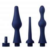 Набор из 3 универсальных насадок для анального душа Universal 3 Piece Silicone Enema Attachment Set - XR Brands - купить с доставкой в Челябинске