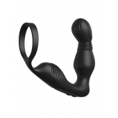 Черный вибростимулятор простаты с эрекционным кольцом Ass-Gasm Pro P-Spot Milker - Pipedream - в Челябинске купить с доставкой