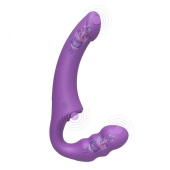 Фиолетовый безремневой страпон Straples Strap-On Dildo - Erokay - купить с доставкой в Челябинске