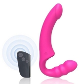 Розовый безремневой страпон Straples Strap-On Dildo - Erokay - купить с доставкой в Челябинске