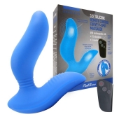 Синий вибромассажер простаты 3,5’’ Remote Control Curve P-spot Massager - 12 см. - Erokay - в Челябинске купить с доставкой