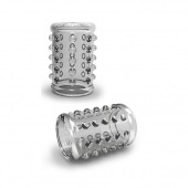 Прозрачная насадка на пенис с шишечками STAY HARD COCK SLEEVE 02 CLEAR - Blush Novelties - в Челябинске купить с доставкой