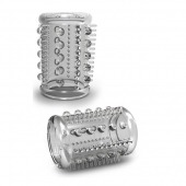 Прозрачная насадка с шипами и шишечками STAY HARD COCK SLEEVE 03 CLEAR - Blush Novelties - в Челябинске купить с доставкой