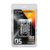 Прозрачная насадка с капельками STAY HARD COCK SLEEVE 05 CLEAR - Blush Novelties - в Челябинске купить с доставкой