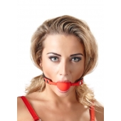 Силиконовый кляп-шар на чёрных ремешках Red Gag silicone - Orion - купить с доставкой в Челябинске