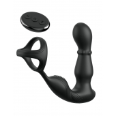 Черный вибростимулятор простаты с кольцом Ass-gasm Slide   Glide - Pipedream - в Челябинске купить с доставкой