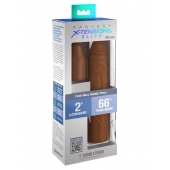 Коричневая насадка на член 2  Silicone X-tension - 20,3 см. - Pipedream - в Челябинске купить с доставкой
