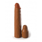 Коричневая насадка на член 2  Silicone X-tension - 20,3 см. - Pipedream - в Челябинске купить с доставкой