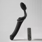 Черный безремневой вибрострапон Strap-On-Me Multi Orgasm Size XL - Strap-on-me - купить с доставкой в Челябинске