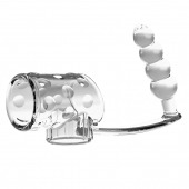 Прозрачная насадка на пенис и мошонку с анальным стимулятором Rilley - Baile - в Челябинске купить с доставкой