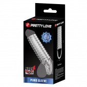 Прозрачная насадка на пенис с ребрышками и подхватом мошонки - Baile - в Челябинске купить с доставкой