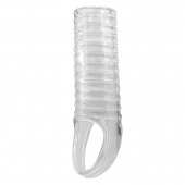 Прозрачная насадка на пенис с ребрышками и подхватом мошонки - Baile - в Челябинске купить с доставкой