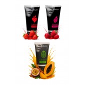 Набор из 3 съедобных лубрикантов JUJU (клубника, малина, тропические фрукты) - JuJu - купить с доставкой в Челябинске