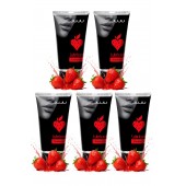 Набор из 5 съедобных лубрикантов JUJU со вкусом клубники - JuJu - купить с доставкой в Челябинске