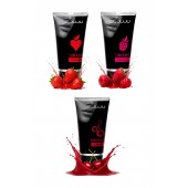 Набор из 3 съедобных лубрикантов JUJU (клубника, малина, вишня) - JuJu - купить с доставкой в Челябинске