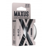 Черные утолщенные презервативы MAXUS Extra Strong с железным кейсом - 3 шт. - Maxus - купить с доставкой в Челябинске