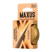 Точечные презервативы MAXUS 2000 Amazing Dots с железным кейсом - 3 шт. - Maxus - купить с доставкой в Челябинске