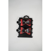 Черно-красные кожаные наручники с бантиками - Crazy Handmade - купить с доставкой в Челябинске