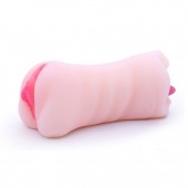 Телесный двусторонний мастурбатор - вагина и ротик - Boys of Toys - в Челябинске купить с доставкой