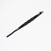 Черный ажурный чокер с золотистой фурнитурой - Crazy Handmade - купить с доставкой в Челябинске