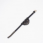 Черный чокер с клепками и золотистой фурнитурой - Crazy Handmade - купить с доставкой в Челябинске