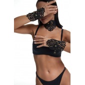 Фигурный набор для БДСМ-игр с узорами и золотистой фурнитурой - Crazy Handmade - купить с доставкой в Челябинске