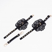 Черный фигурные оковы с золотистой фурнитурой - Crazy Handmade - купить с доставкой в Челябинске