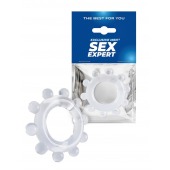 Прозрачное эрекционное кольцо со стимулирующими шариками - Sex Expert - в Челябинске купить с доставкой