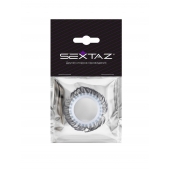 Эластичное эрекционное колечко с черными «ресничками» - Sextaz - в Челябинске купить с доставкой