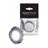 Эластичное эрекционное колечко с черными «ресничками» - Sextaz - в Челябинске купить с доставкой