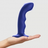 Синяя насадка-стимулятор Strap-On-Me Tapping Dildo Wave - Strap-on-me - купить с доставкой в Челябинске