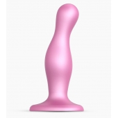Розовая насадка Strap-On-Me Dildo Plug Curvy size M - Strap-on-me - купить с доставкой в Челябинске