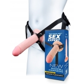 Мужской полый страпон на регулируемых ремешках - 22 см. - Sex Expert - купить с доставкой в Челябинске