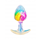 Яркая анальная пробка со спиралевидным рельефом - 9 см. - AnaLove